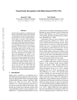 Named Entity Recognition with Bidirectional LSTM-CNNs
