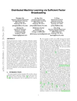 Distributed Machine Learning via Sufficient Factor Broadcasting