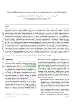 Structured learning of metric ensembles with application to person
  re-identification