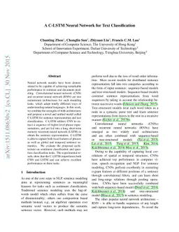A C-LSTM Neural Network for Text Classification