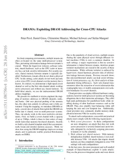 DRAMA: Exploiting DRAM Addressing for Cross-CPU Attacks
