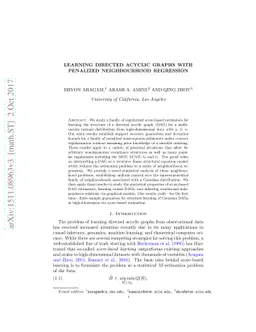 Learning Directed Acyclic Graphs with Penalized Neighbourhood Regression