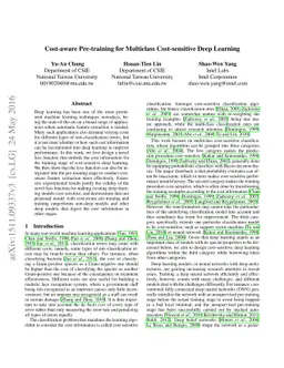 Cost-aware Pre-training for Multiclass Cost-sensitive Deep Learning