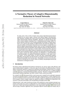 A Normative Theory of Adaptive Dimensionality Reduction in Neural
  Networks