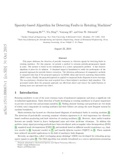 Sparsity-based Algorithm for Detecting Faults in Rotating Machines