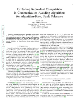 Exploiting Redundant Computation in Communication-Avoiding Algorithms
  for Algorithm-Based Fault Tolerance