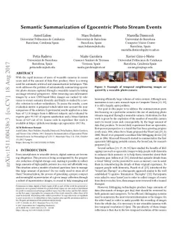 Semantic Summarization of Egocentric Photo Stream Events