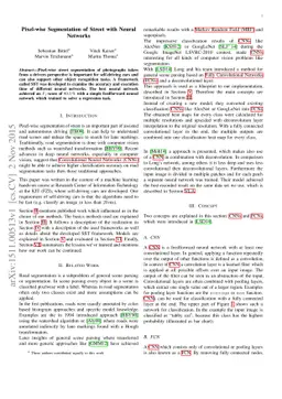 Pixel-wise Segmentation of Street with Neural Networks
