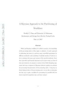 A Bayesian Approach to the Partitioning of Workflows