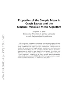 Properties of the Sample Mean in Graph Spaces and the
  Majorize-Minimize-Mean Algorithm