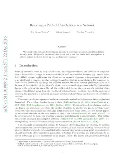 Detecting a Path of Correlations in a Network
