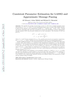 Consistent Parameter Estimation for LASSO and Approximate Message
  Passing