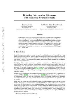 Detecting Interrogative Utterances with Recurrent Neural Networks