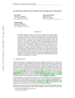 A note on the evaluation of generative models