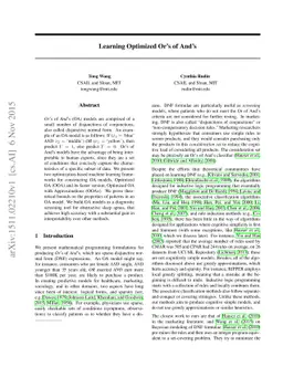 Learning Optimized Or's of And's