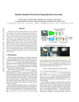 Stacked Attention Networks for Image Question Answering