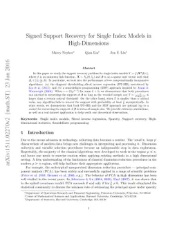Signed Support Recovery for Single Index Models in High-Dimensions