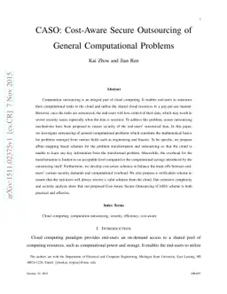 CASO: Cost-Aware Secure Outsourcing of General Computational Problems