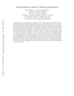 Statistical physics of inference: Thresholds and algorithms