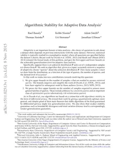 Algorithmic Stability for Adaptive Data Analysis
