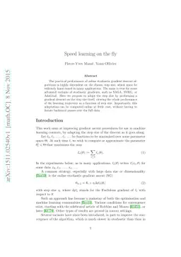 Speed learning on the fly