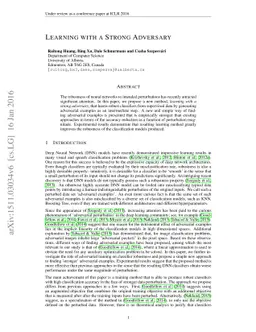 Learning with a Strong Adversary