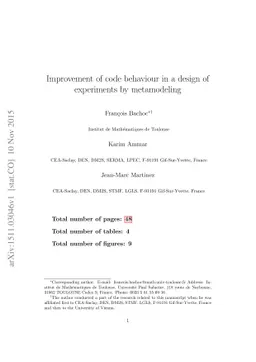 Improvement of code behaviour in a design of experiments by metamodeling