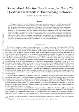 Asynchronous Decentralized 20 Questions for Adaptive Search