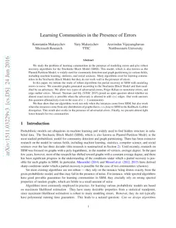 Learning Communities in the Presence of Errors