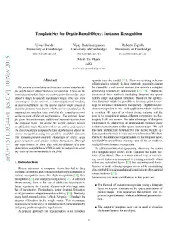 TemplateNet for Depth-Based Object Instance Recognition