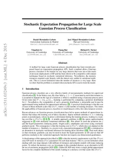 Stochastic Expectation Propagation for Large Scale Gaussian Process
  Classification