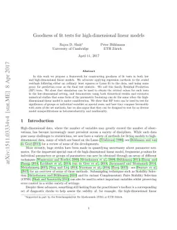 Goodness of fit tests for high-dimensional linear models