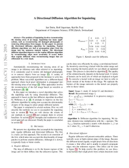 A Directional Diffusion Algorithm for Inpainting