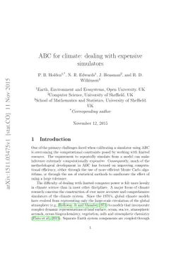 ABC for climate: dealing with expensive simulators