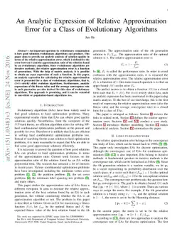An Analytic Expression of Relative Approximation Error for a Class of
  Evolutionary Algorithms