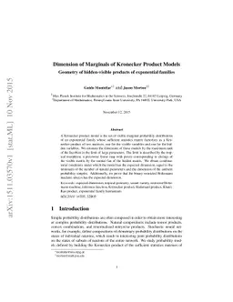 Dimension of Marginals of Kronecker Product Models