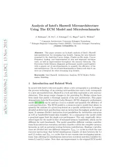 Analysis of Intel's Haswell Microarchitecture Using The ECM Model and
  Microbenchmarks