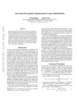 Universum Prescription: Regularization using Unlabeled Data