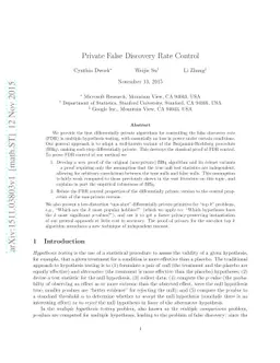 Private False Discovery Rate Control