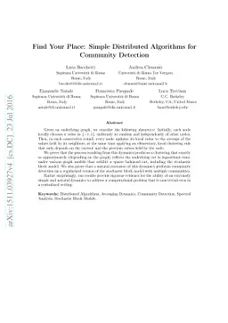 Find Your Place: Simple Distributed Algorithms for Community Detection