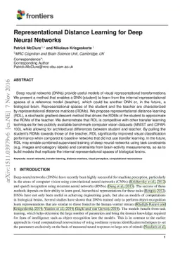 Representational Distance Learning for Deep Neural Networks