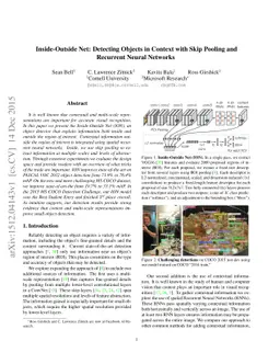 Inside-Outside Net: Detecting Objects in Context with Skip Pooling and
  Recurrent Neural Networks