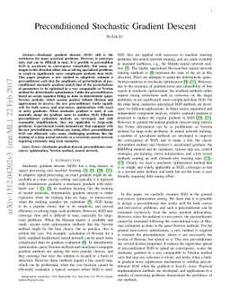 Preconditioned Stochastic Gradient Descent