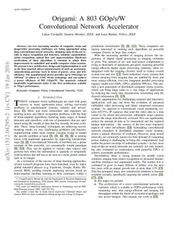 Origami: A 803 GOp/s/W Convolutional Network Accelerator