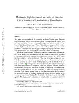 Multimodal, high-dimensional, model-based, Bayesian inverse problems
  with applications in biomechanics