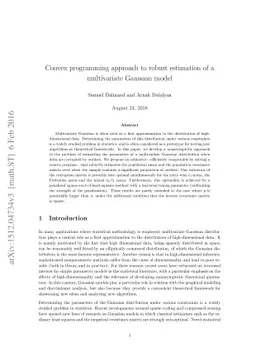 Convex programming approach to robust estimation of a multivariate
  Gaussian model