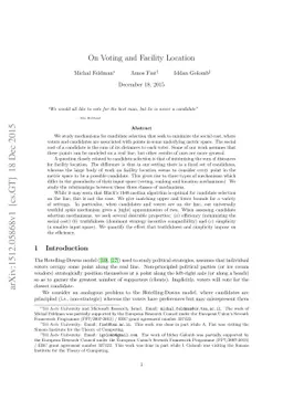 On Voting and Facility Location