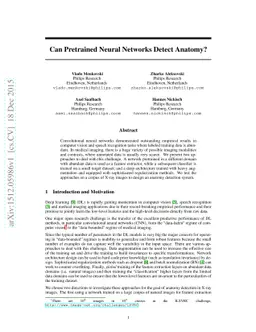 Can Pretrained Neural Networks Detect Anatomy?