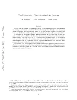 The Limitations of Optimization from Samples