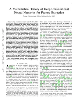 A Mathematical Theory of Deep Convolutional Neural Networks for Feature
  Extraction